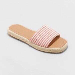 Size: 9.5, Women's Maren Wide Width Square Toe Espadrille Slide Sandals